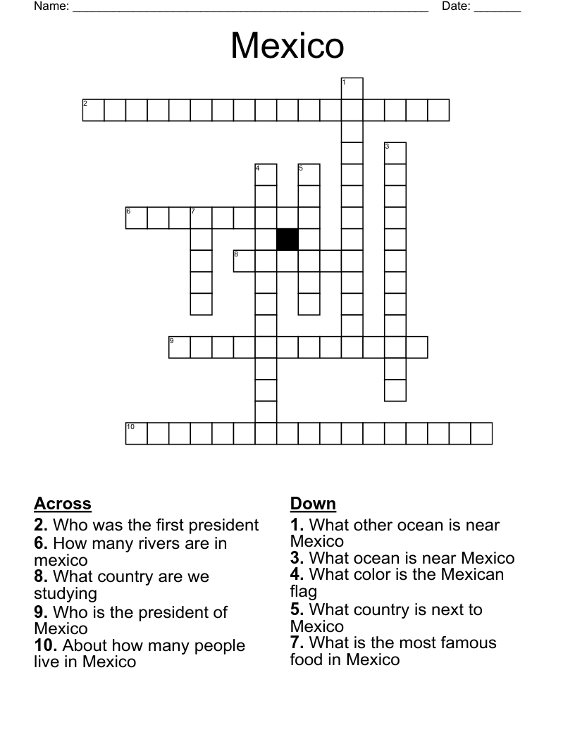 Mexico Crossword