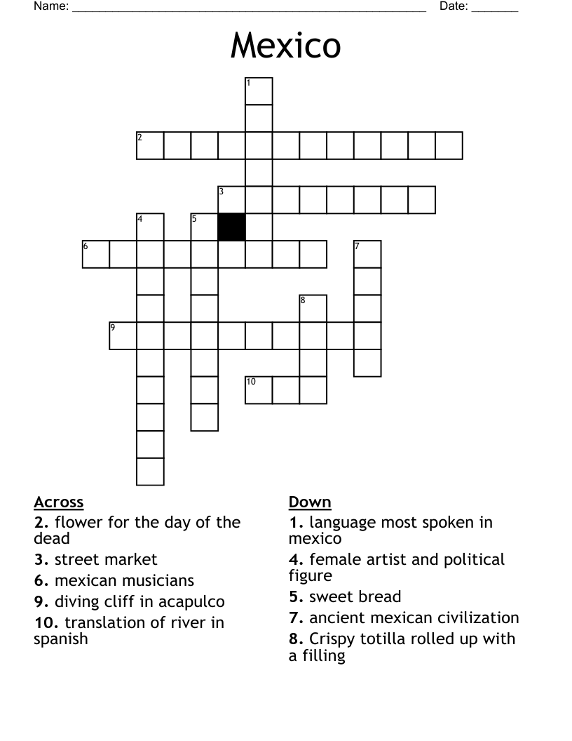 Mexico Crossword