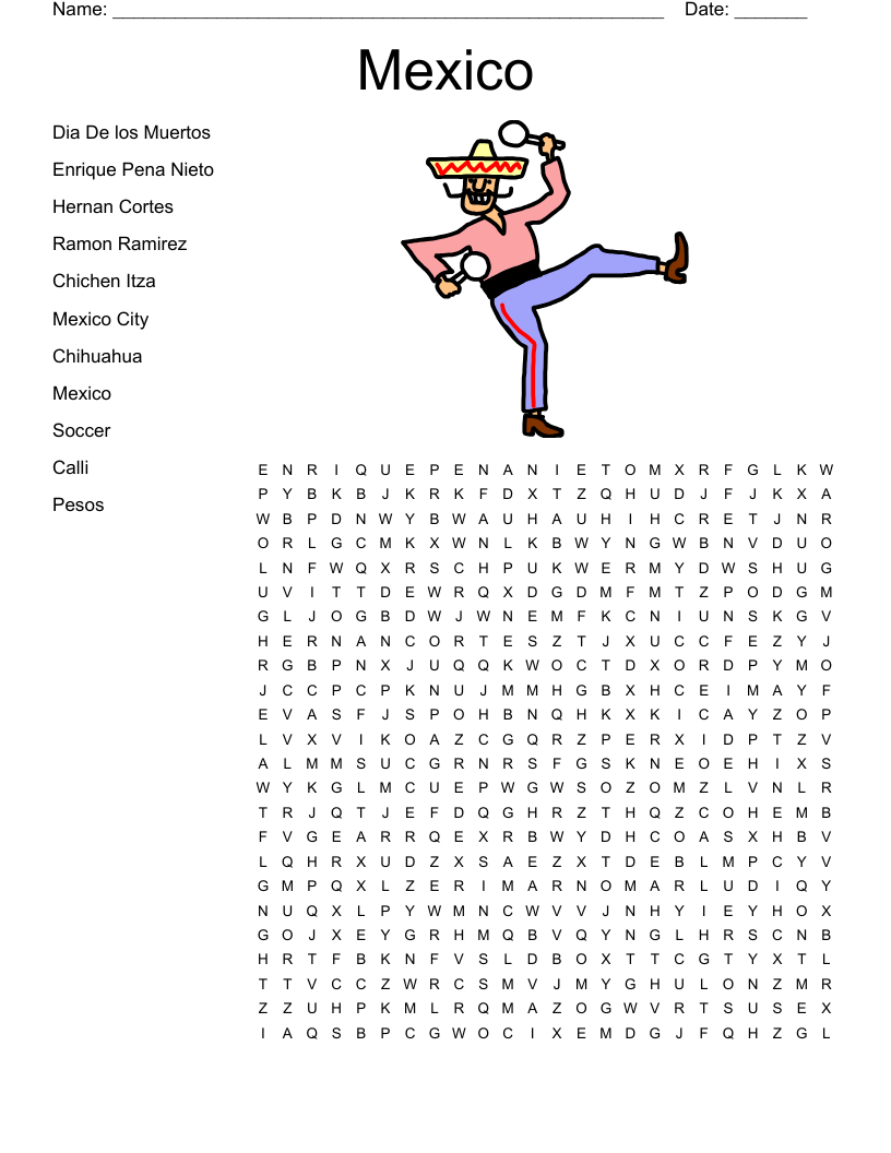 Mexico Word Search