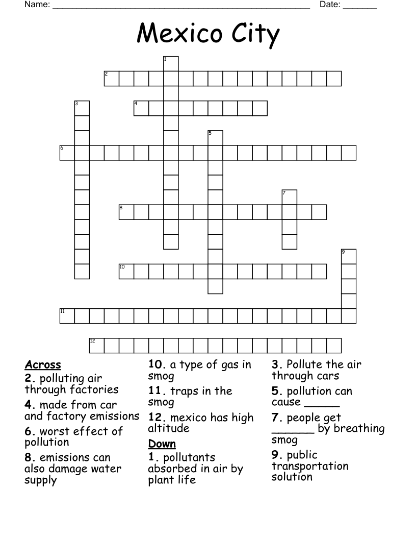 Mexico City Crossword
