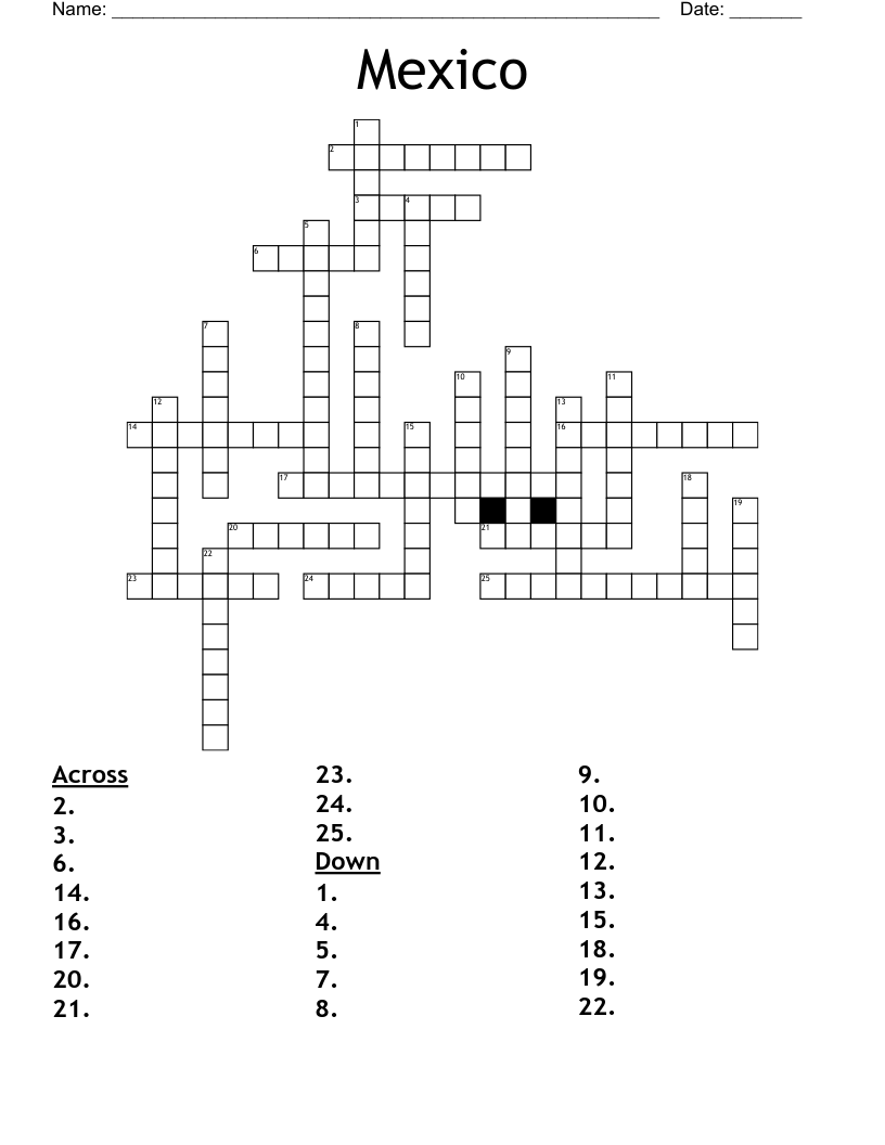 Mexico  Crossword