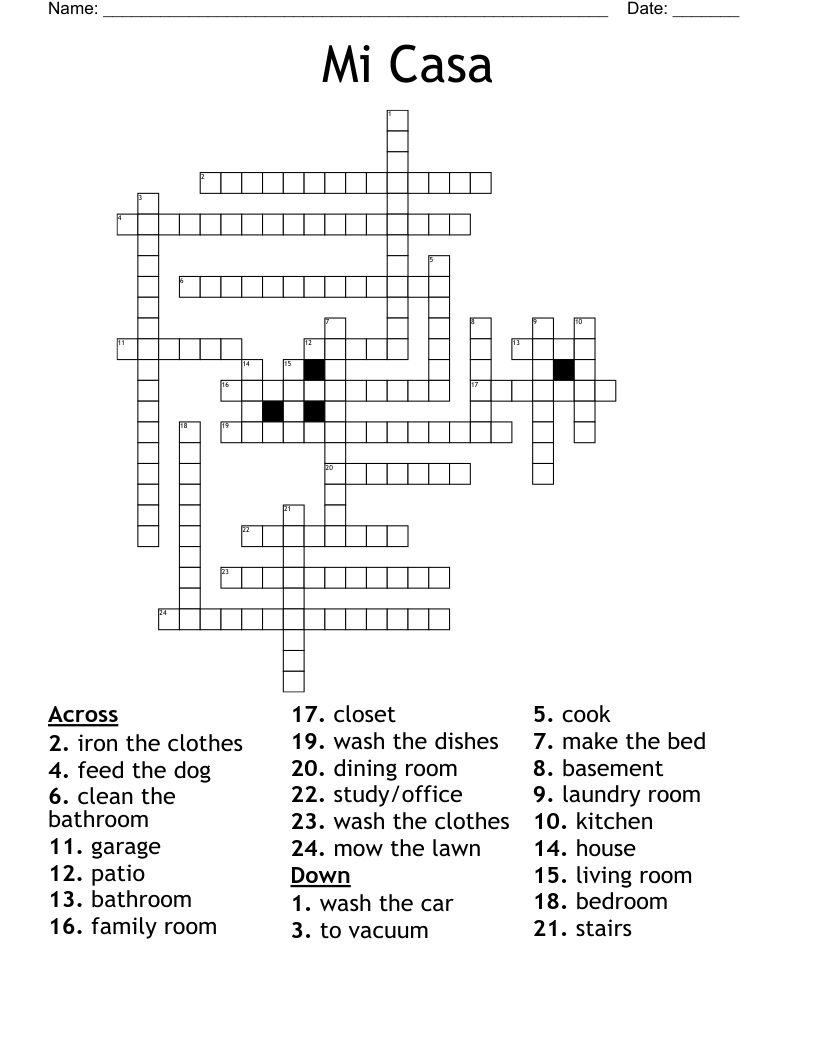 Mi Casa Crossword