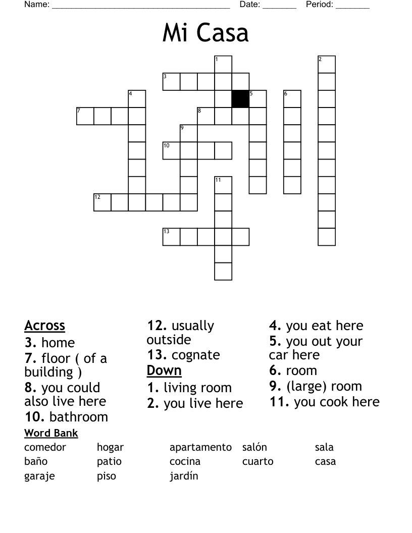 Mi Casa  Crossword