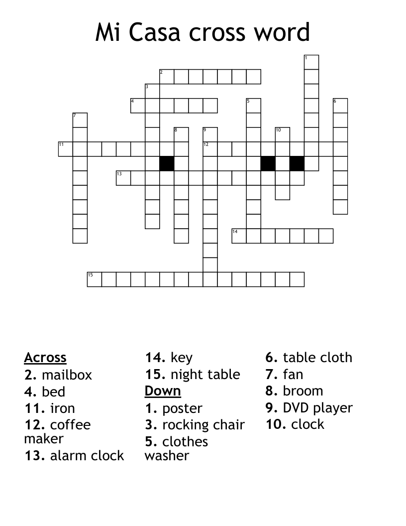 Mi Casa cross word