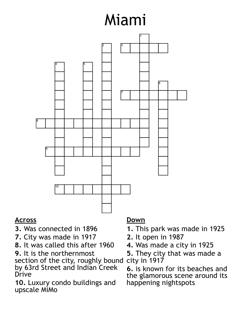 Miami Crossword