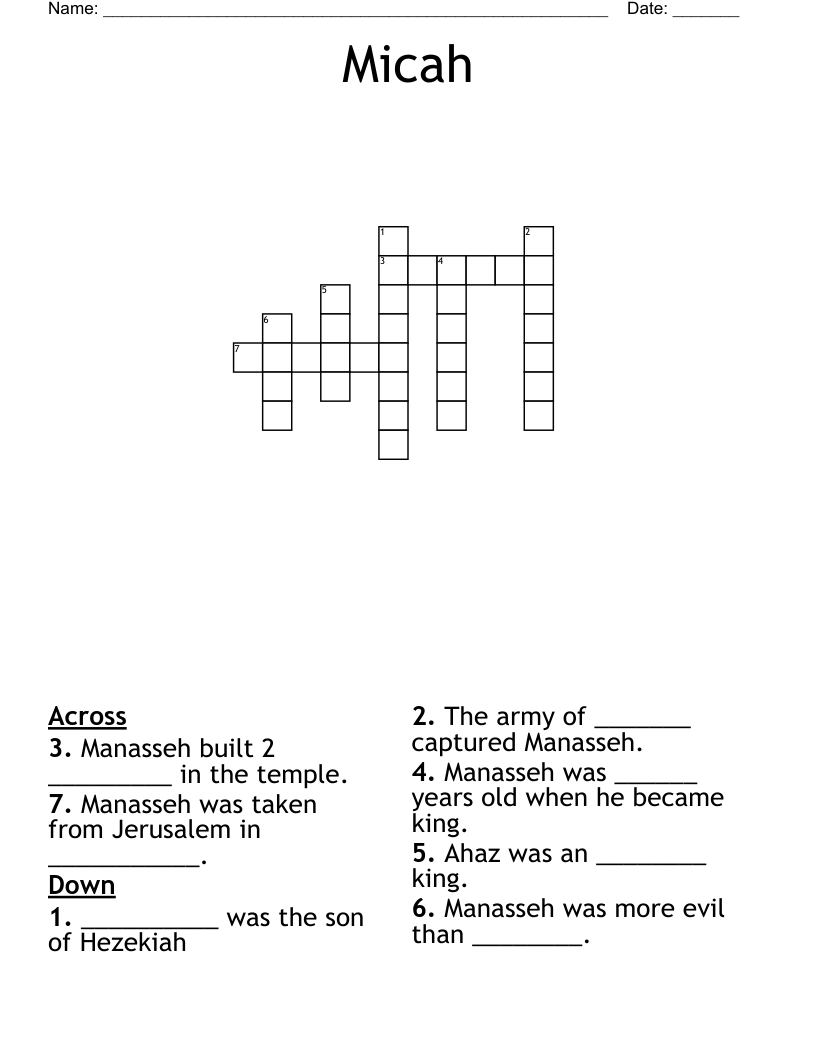 Micah Crossword