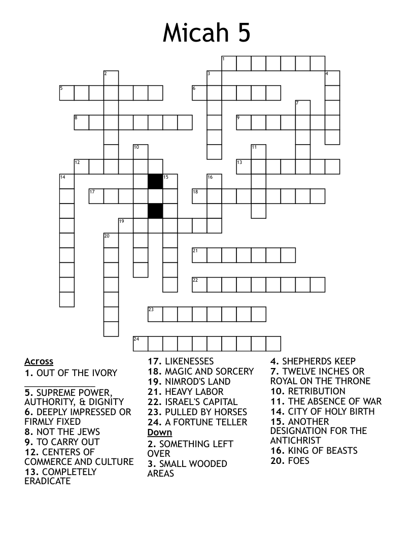 Micah 5 Crossword