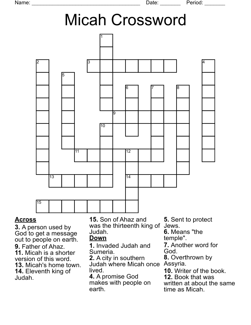 Micah Crossword