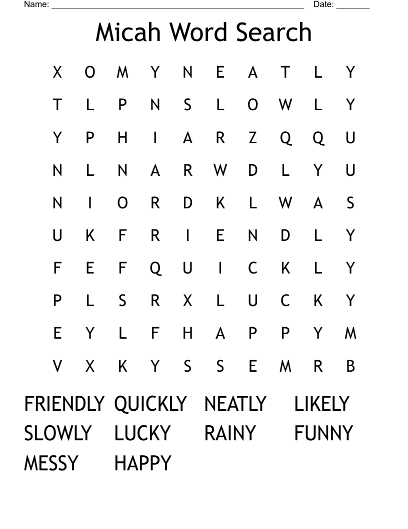 Micah Word Search