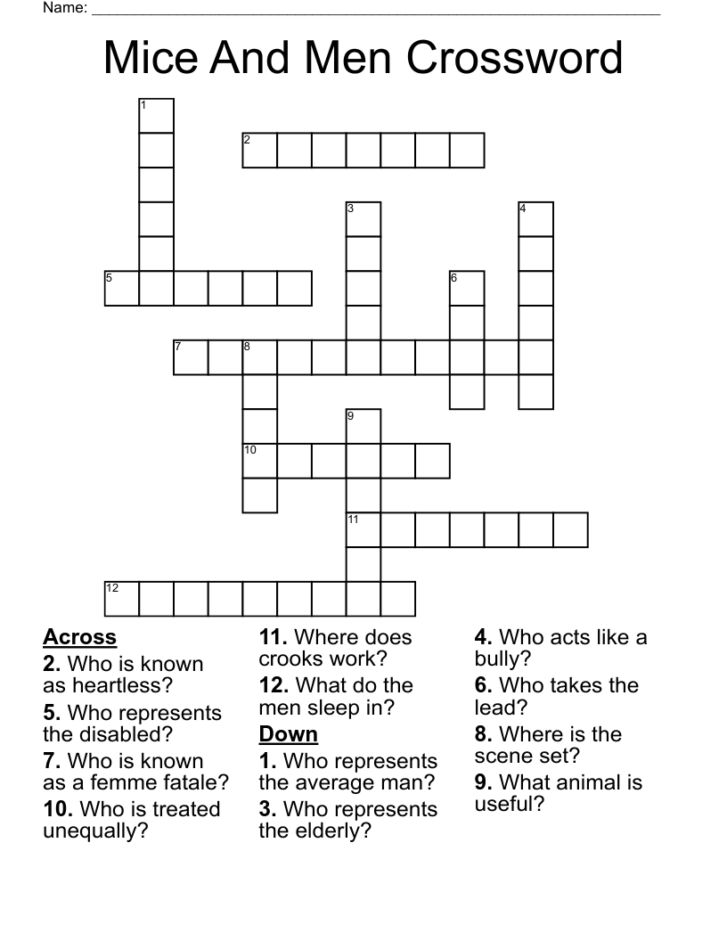 Mice And Men Crossword
