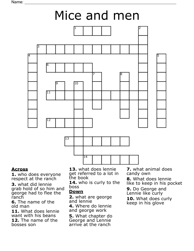 Mice and men Crossword