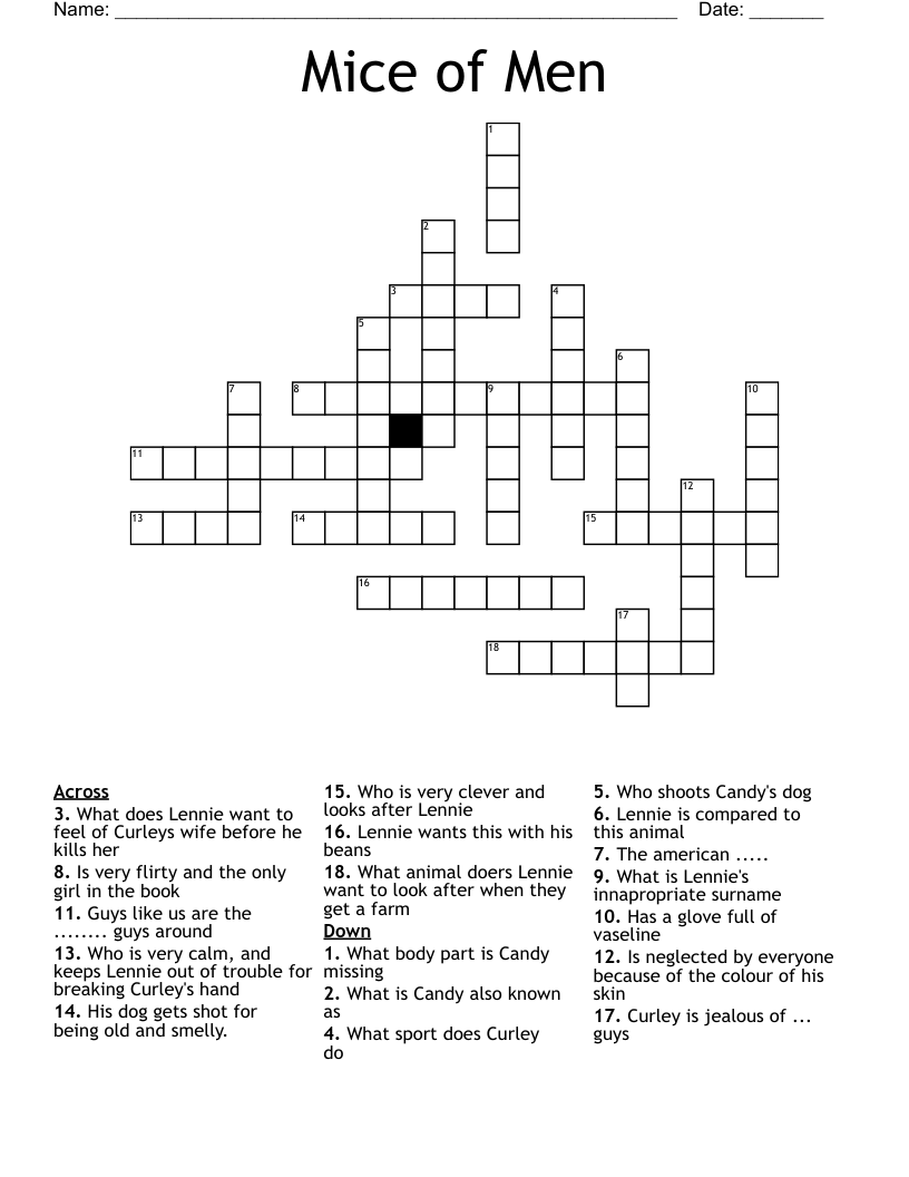 Mice of Men Crossword