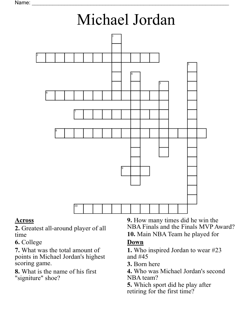 Michael Jordan Crossword