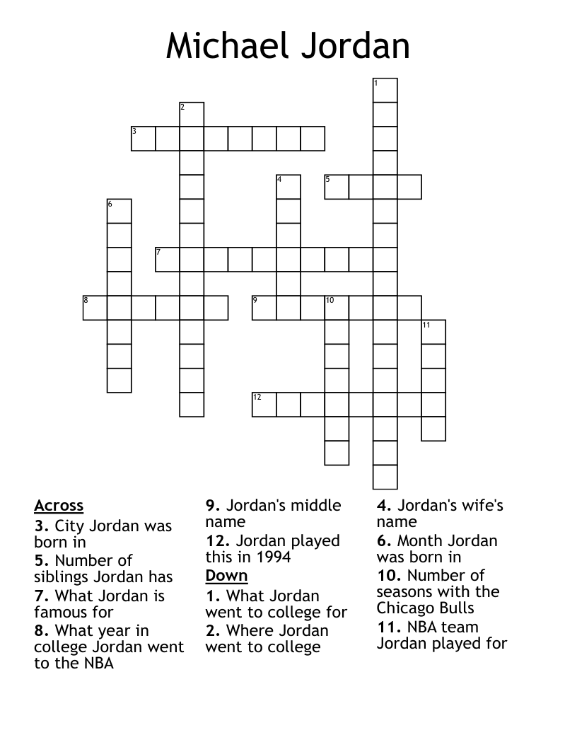 Michael Jordan Crossword