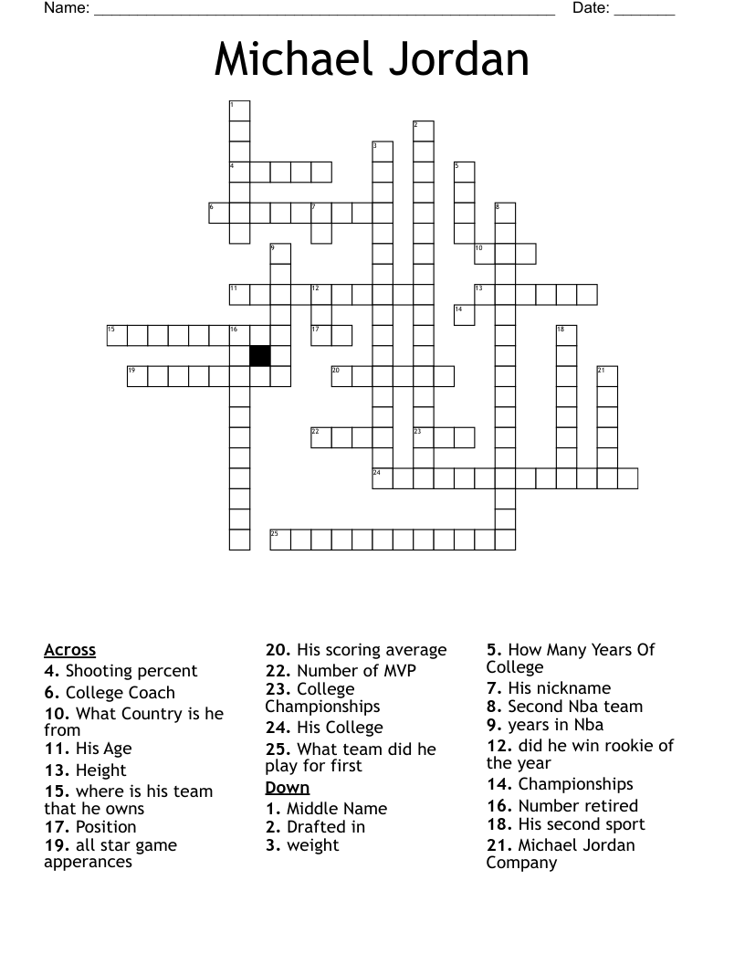 Michael Jordan Crossword