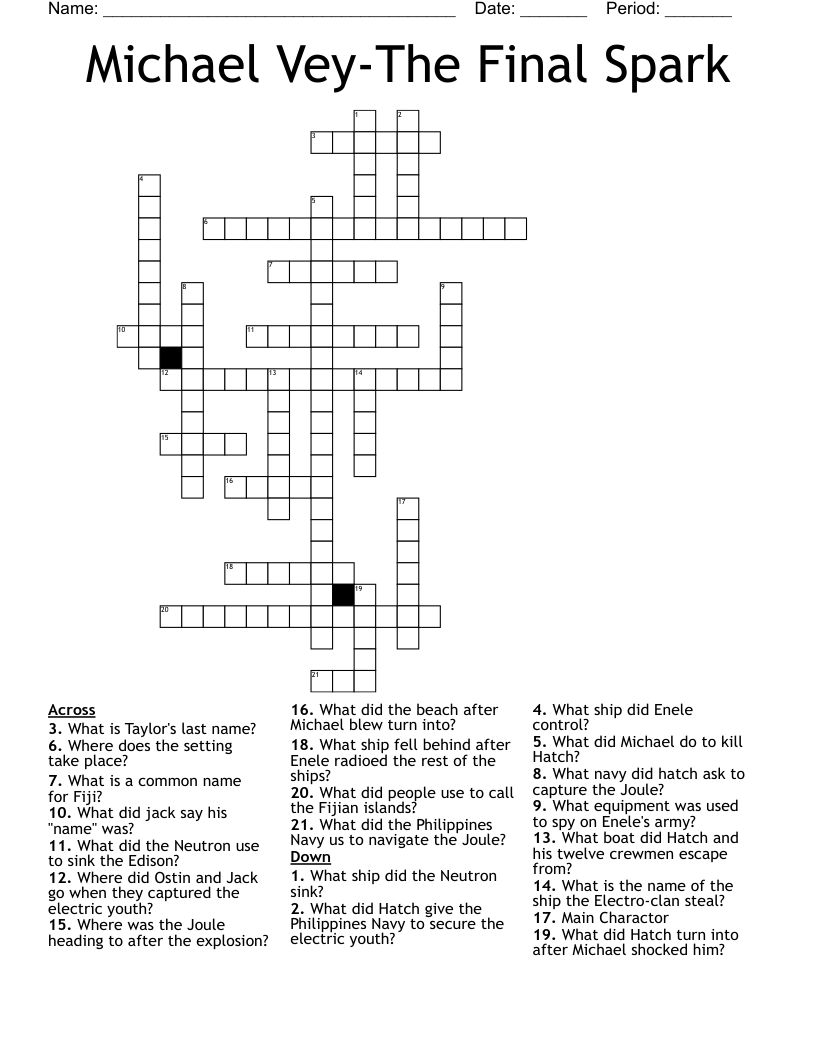 Michael Vey-The Final Spark Crossword
