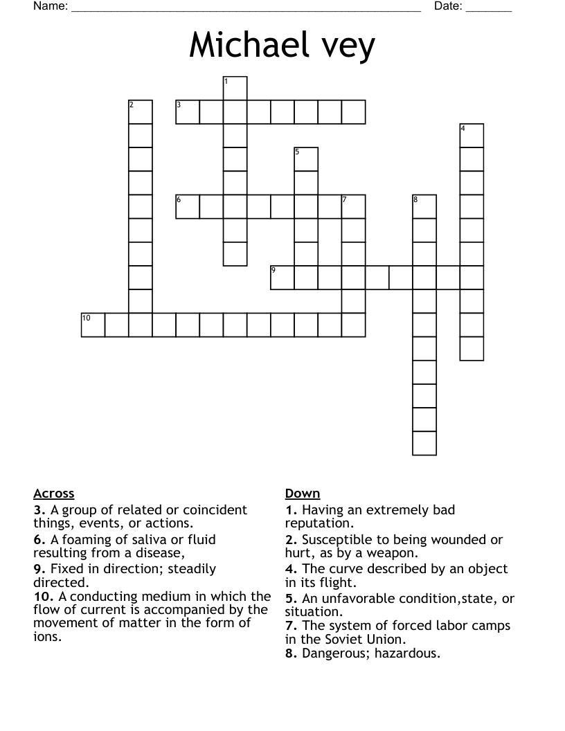 Michael vey Crossword