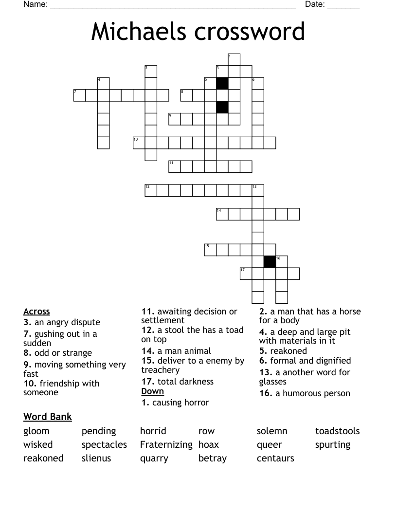 Michaels crossword 