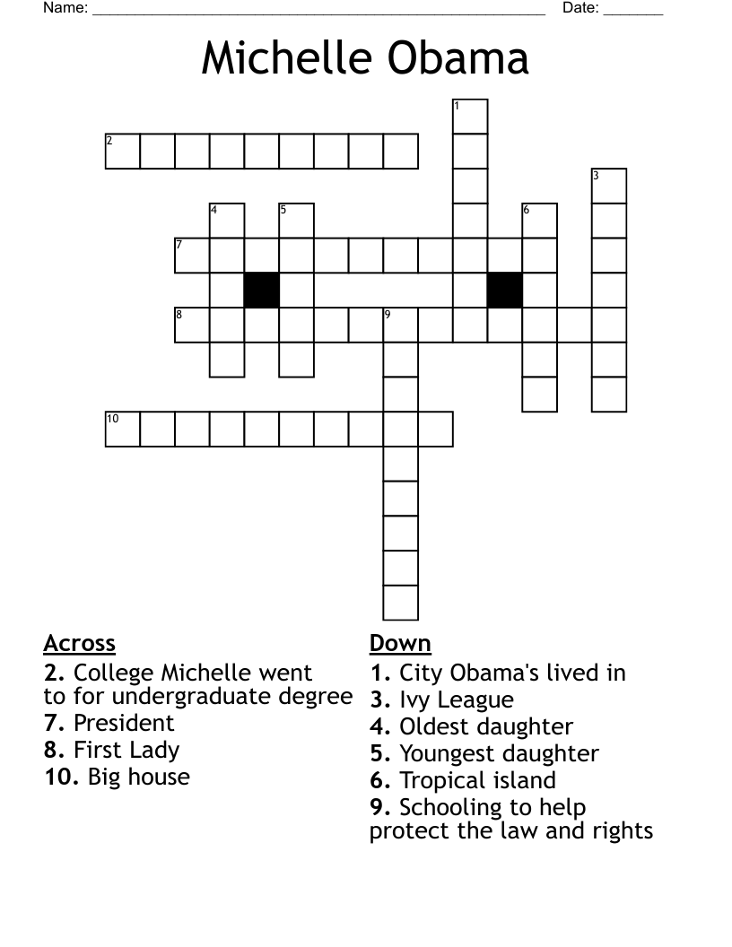 Michelle Obama Crossword