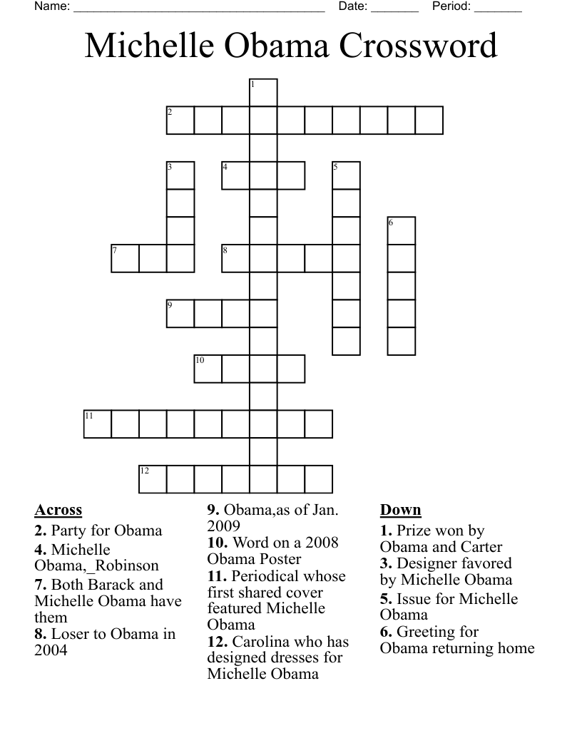 Michelle Obama Crossword