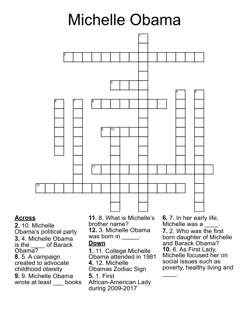 Michelle Obama  Crossword