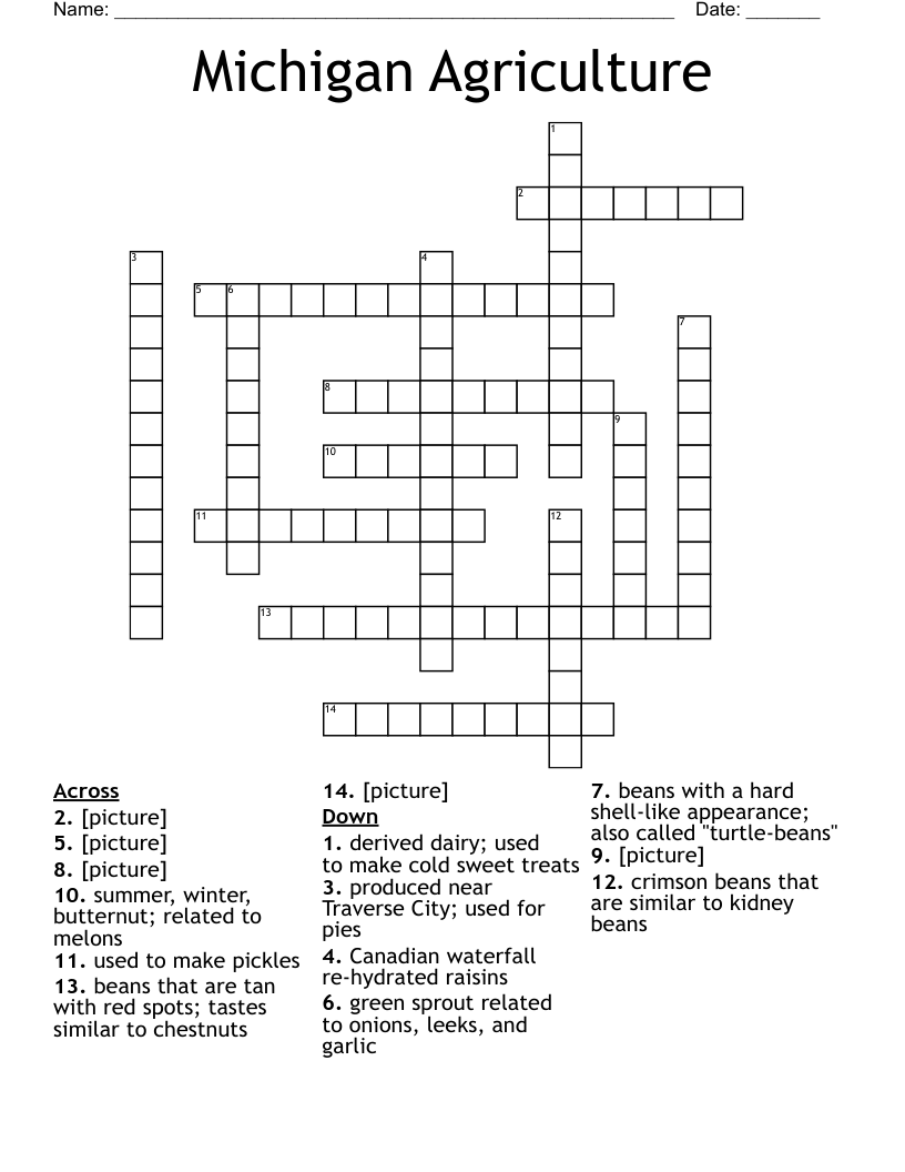 Michigan Agriculture   Crossword