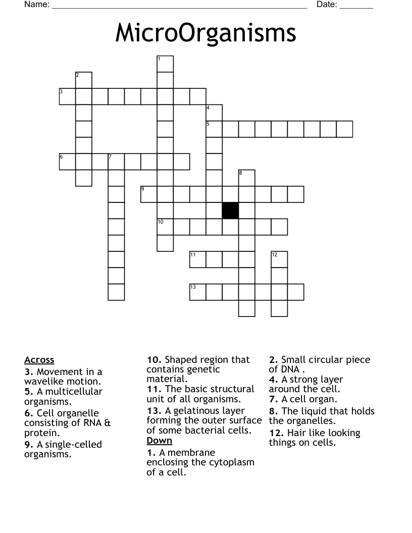 MicroOrganisms Crossword