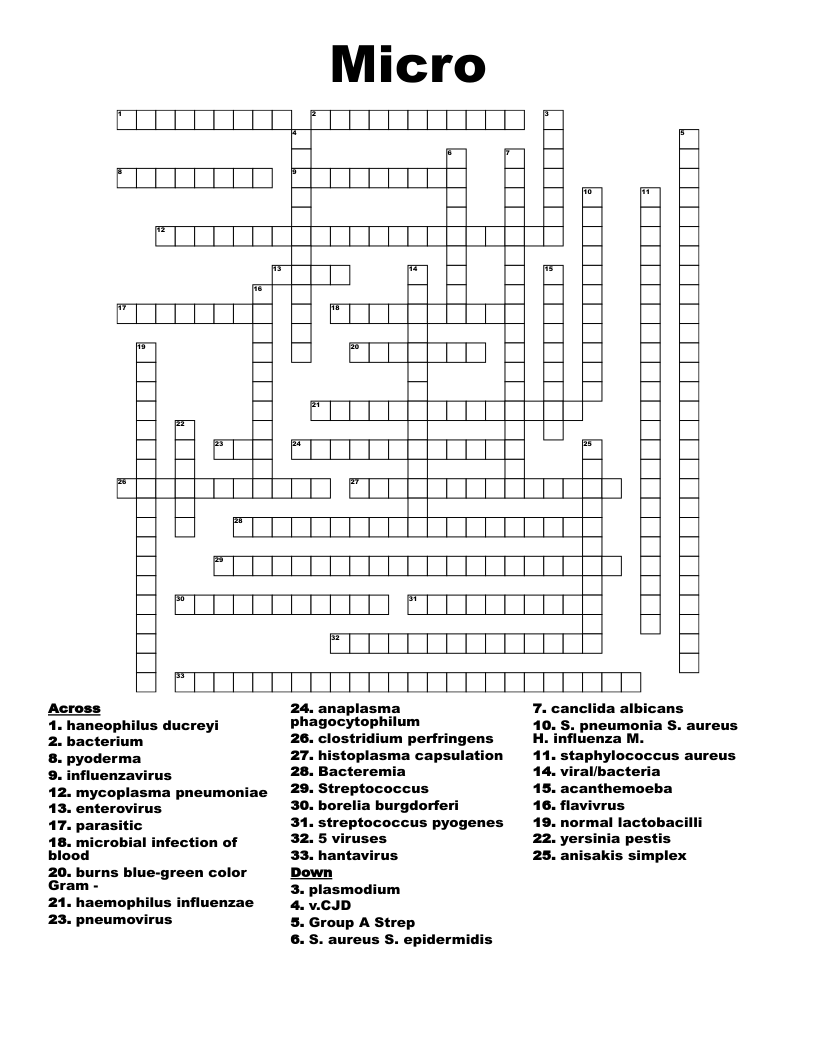Micro Crossword