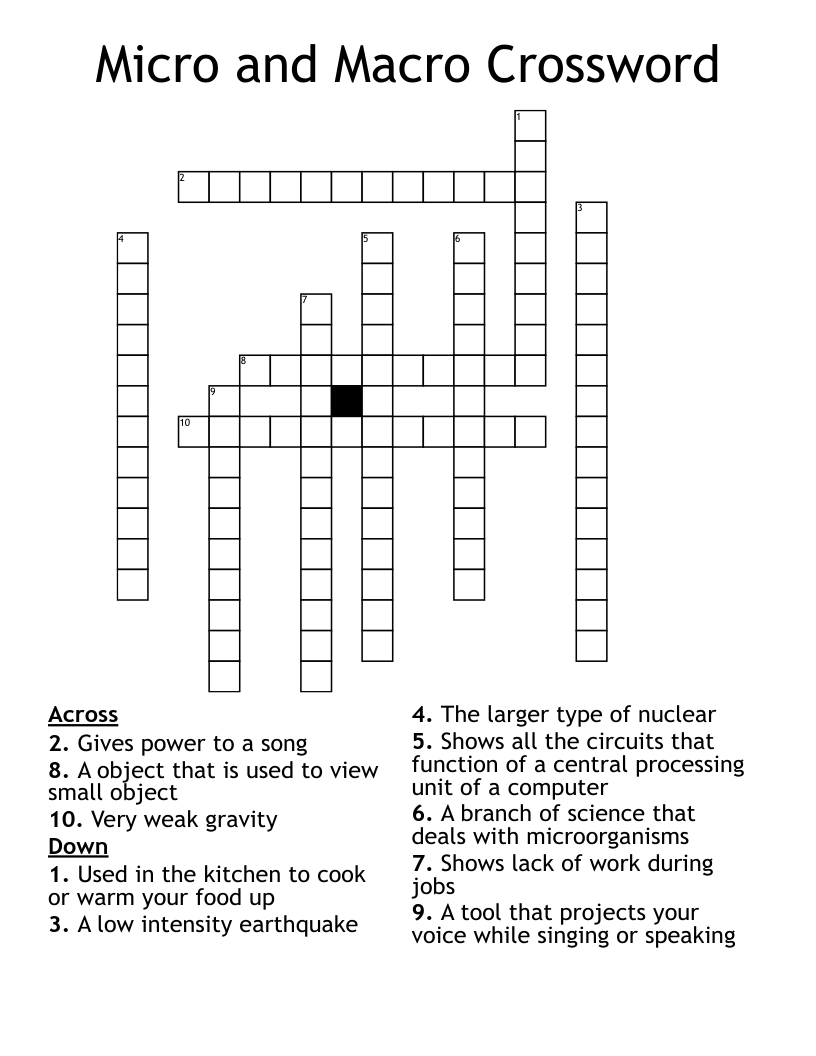 Micro and Macro Crossword