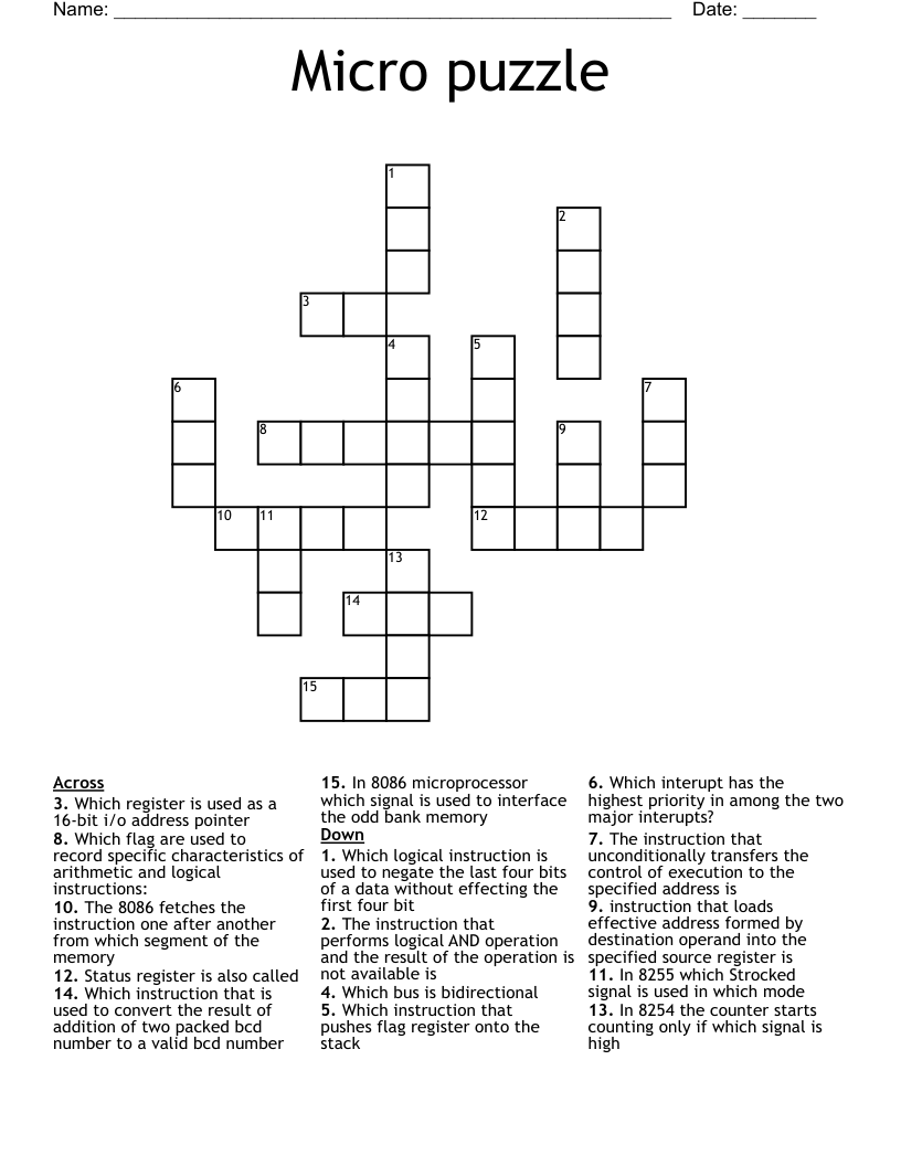 Micro puzzle Crossword