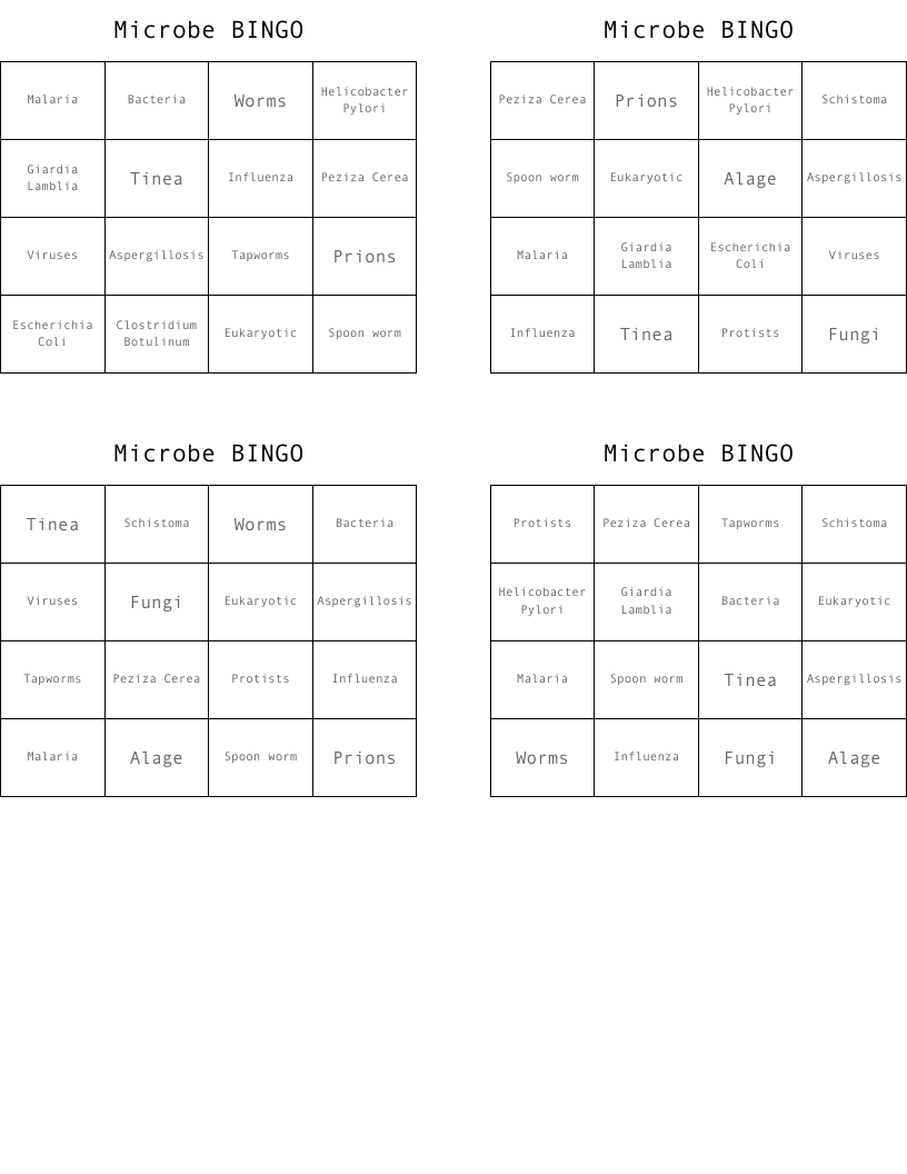 Microbe BINGO
