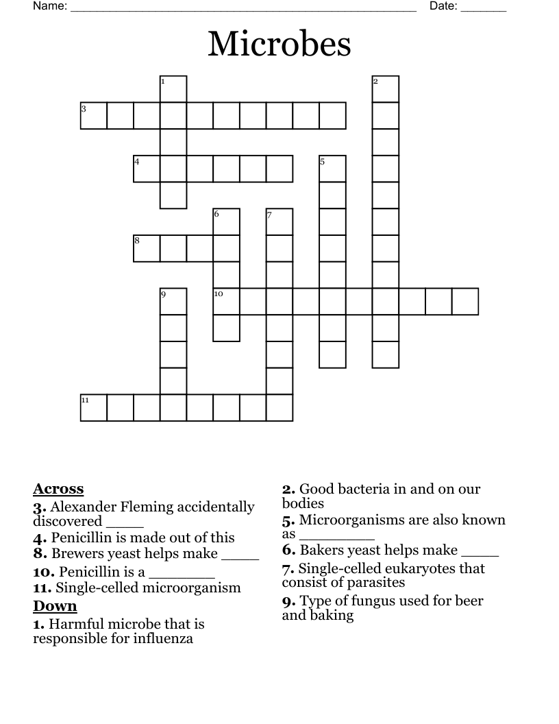 Microbes Crossword