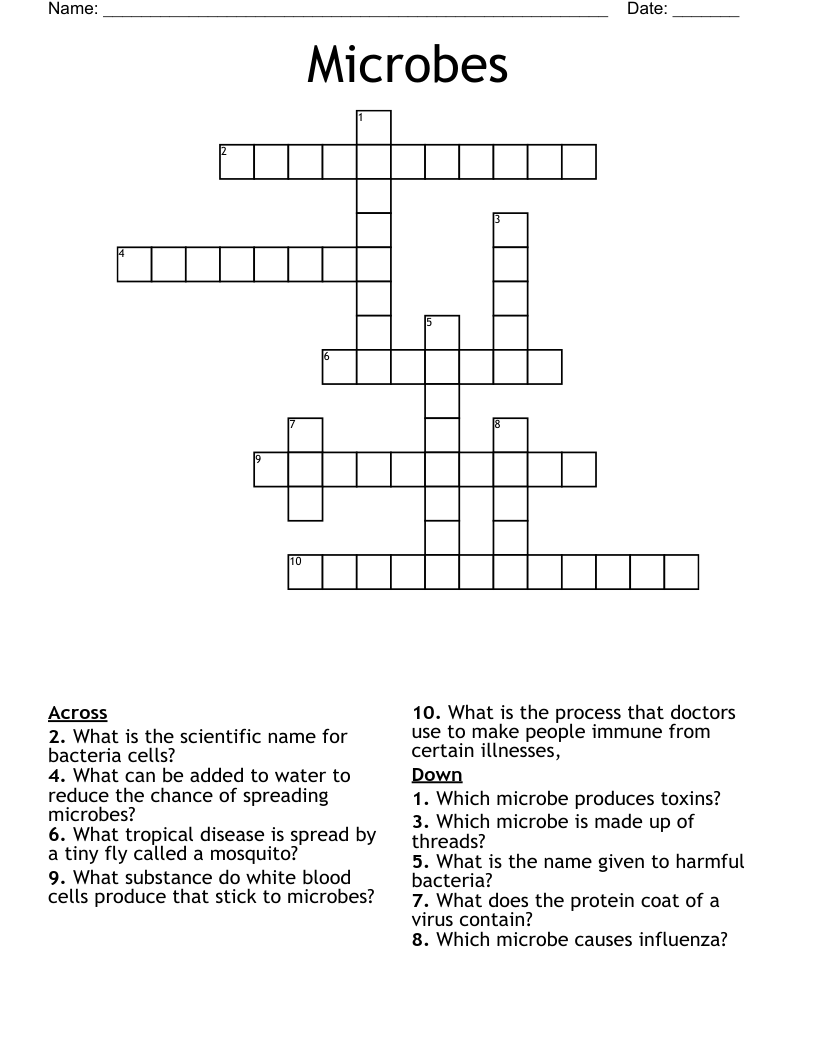 Microbes Crossword