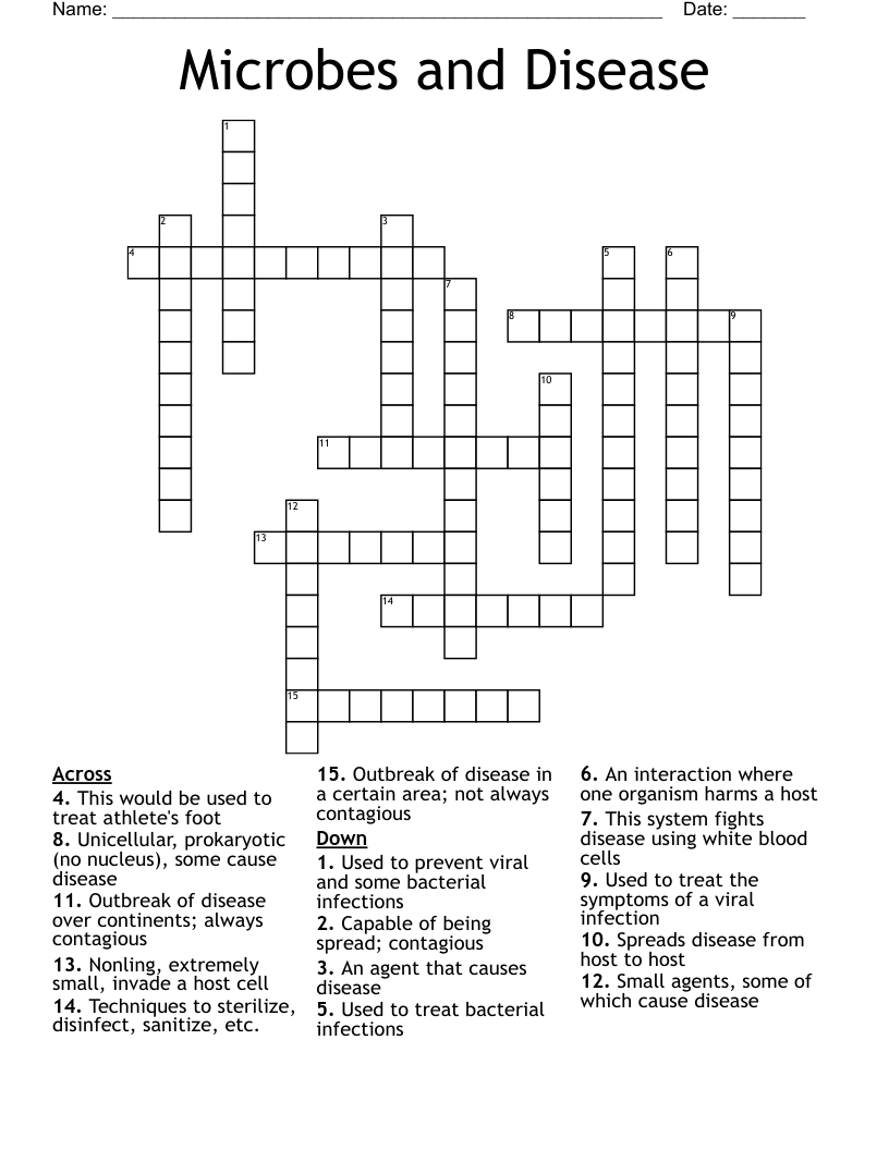 Microbes and Disease Crossword