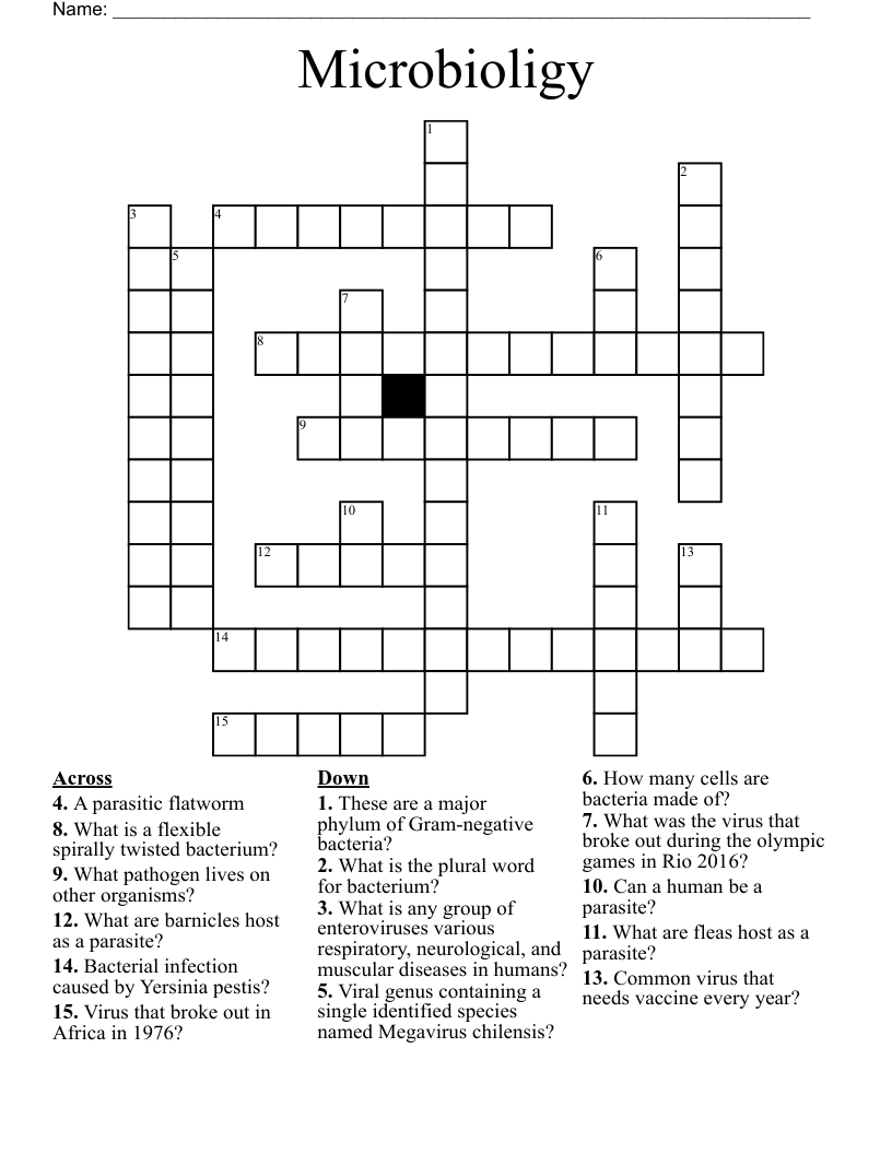 Microbioligy Crossword