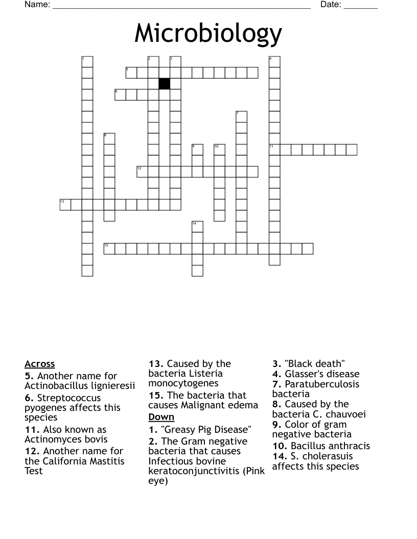 Microbiology Crossword
