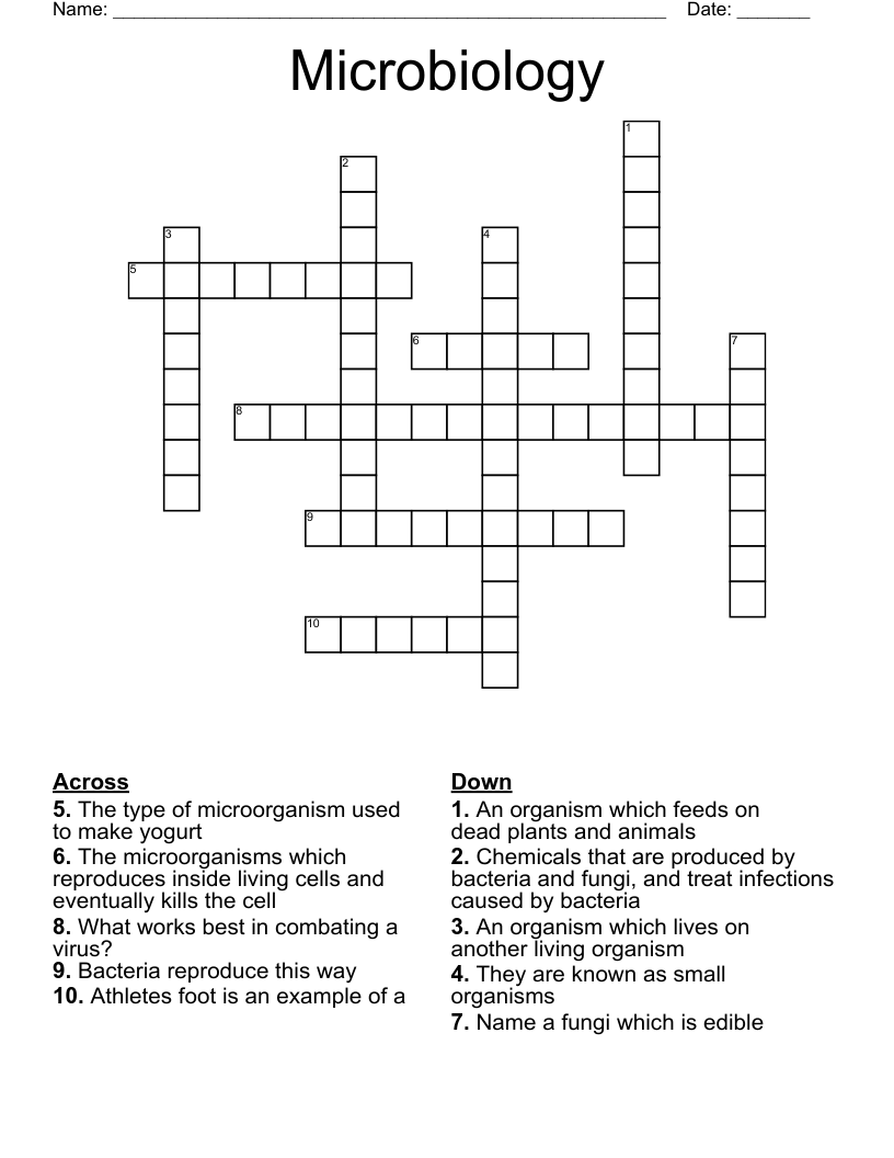 Microbiology Crossword