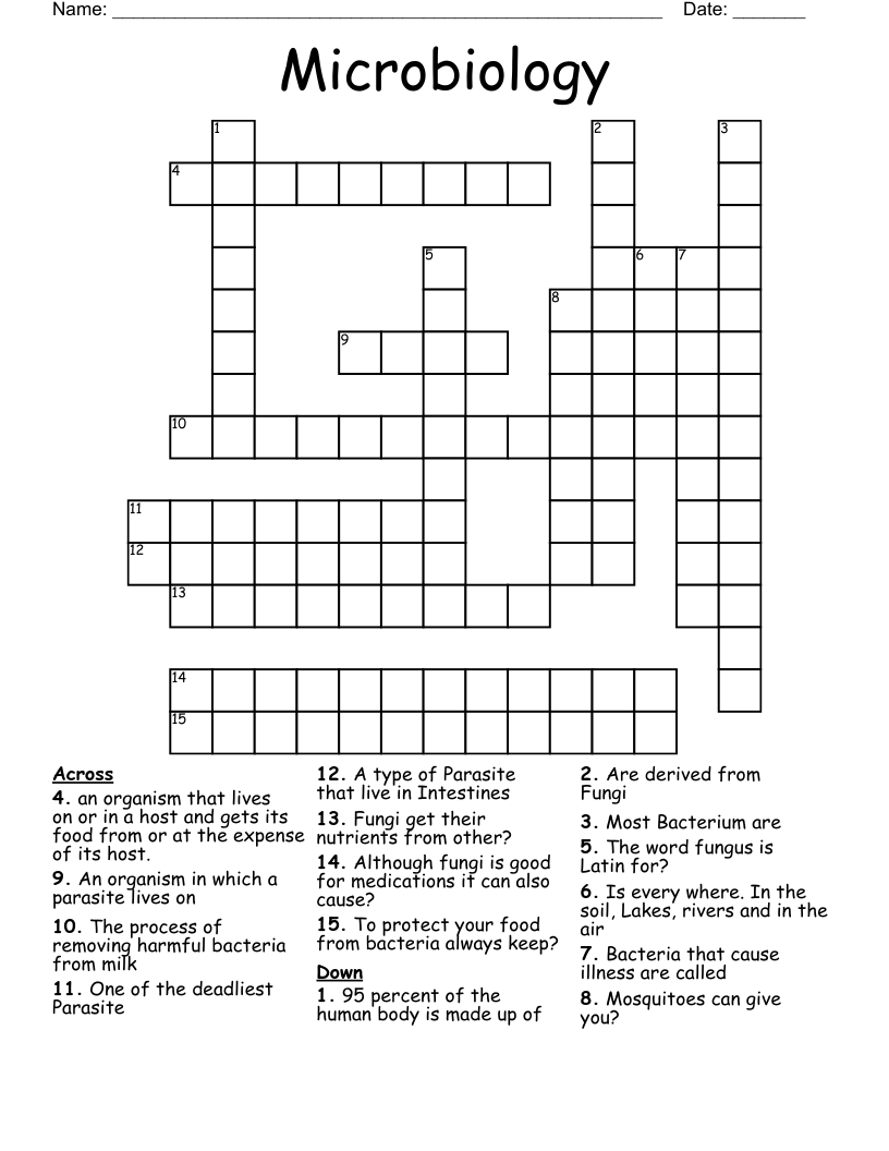 Microbiology Crossword