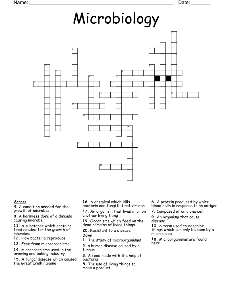 Microbiology Crossword