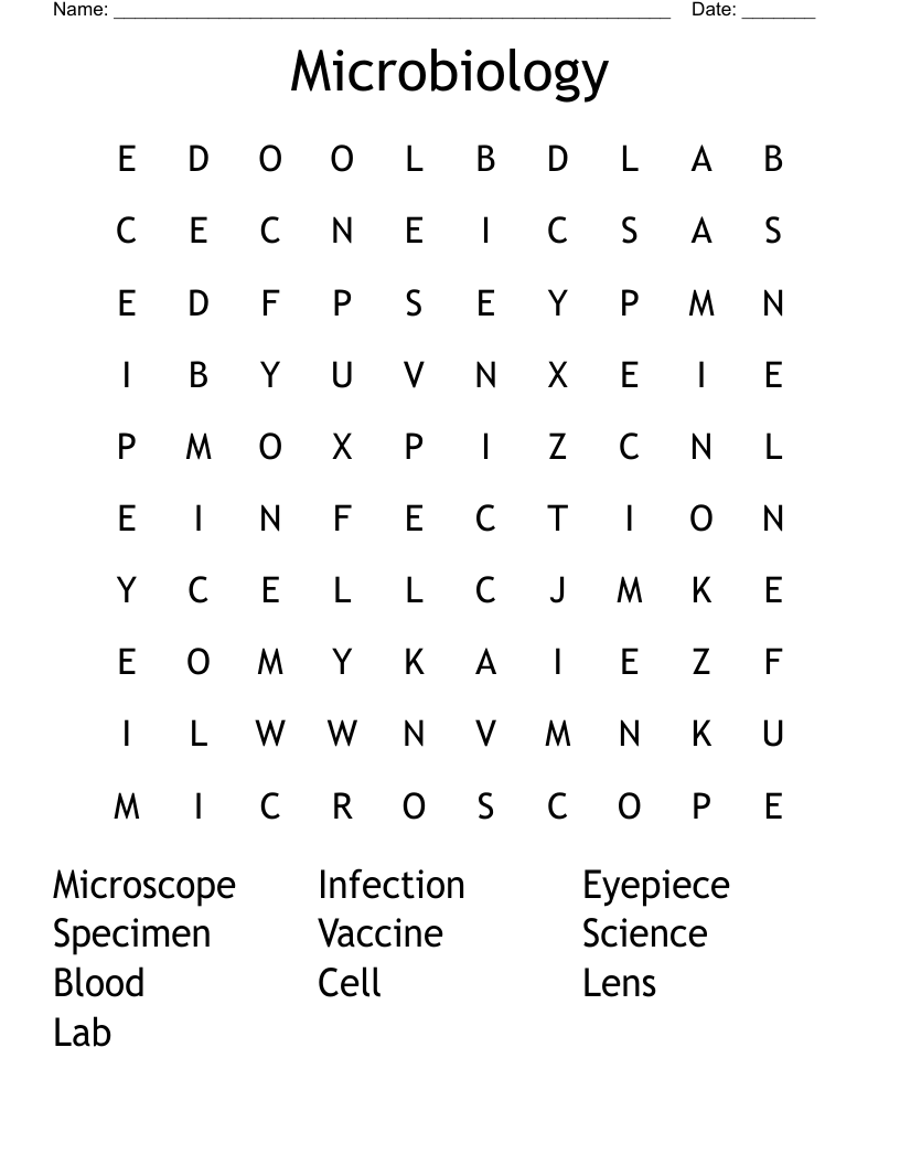 Microbiology Word Search