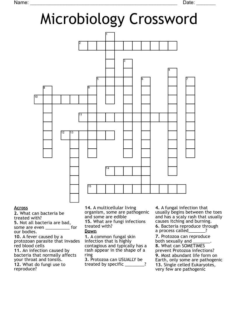 Microbiology Crossword