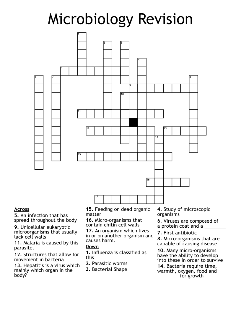 Microbiology Revision Crossword