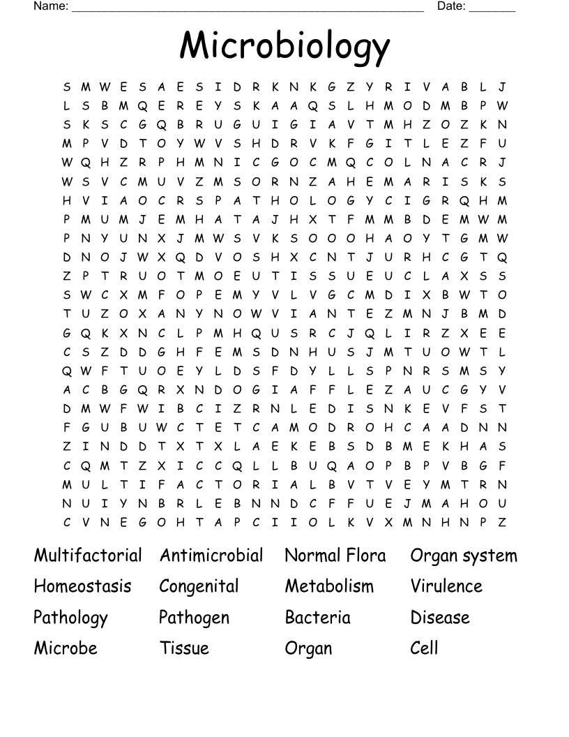 Microbiology  Word Search
