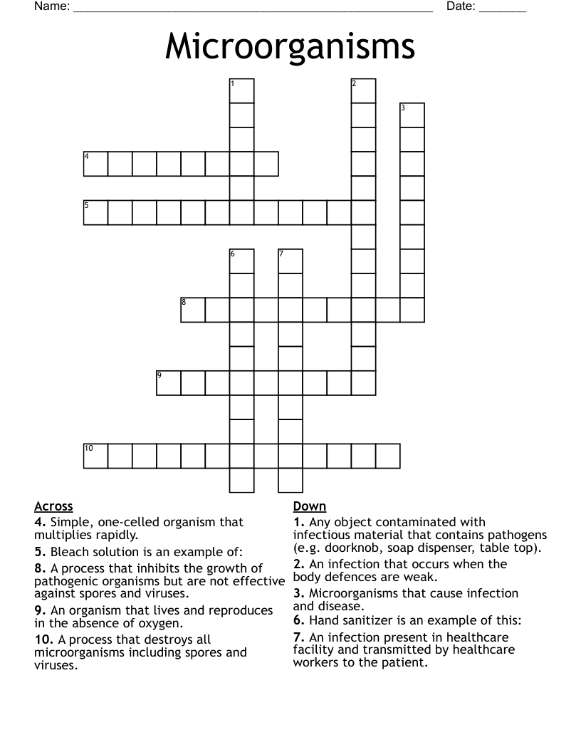 Microorganisms Crossword