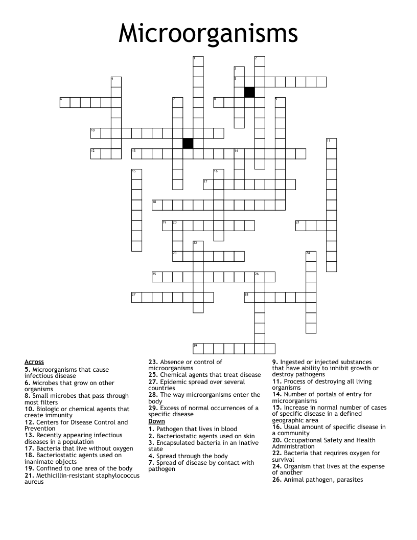 Microorganisms Crossword