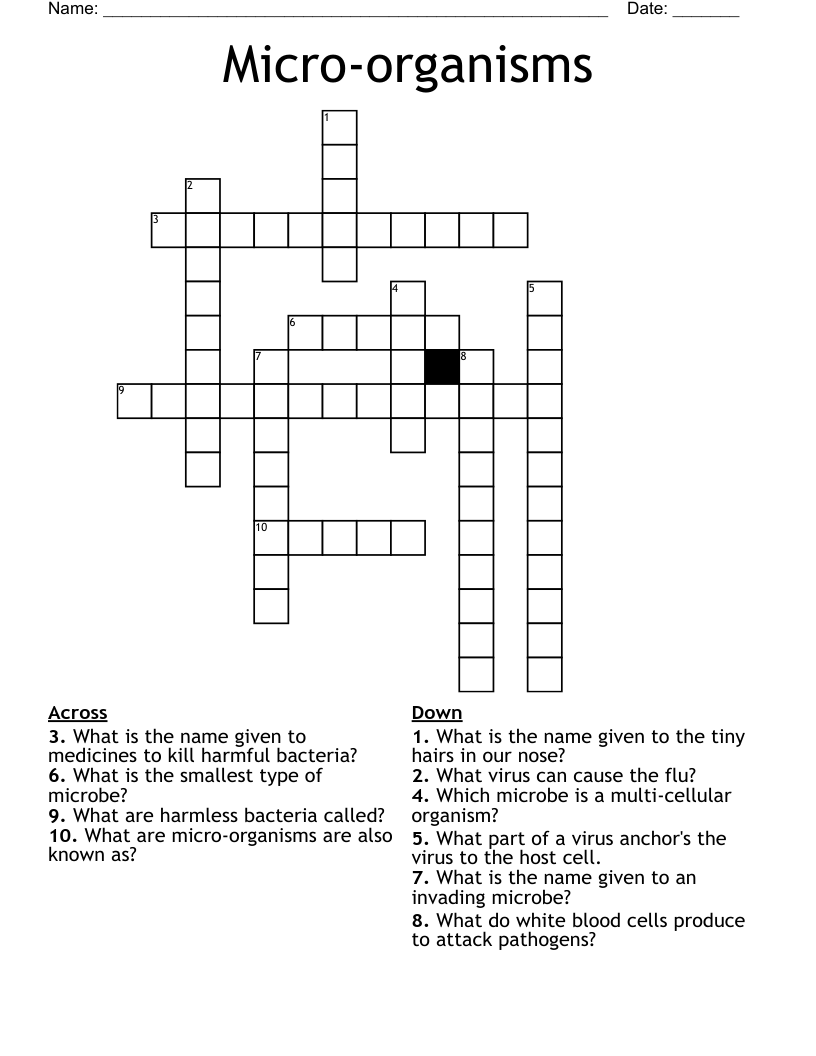 Micro-organisms  Crossword