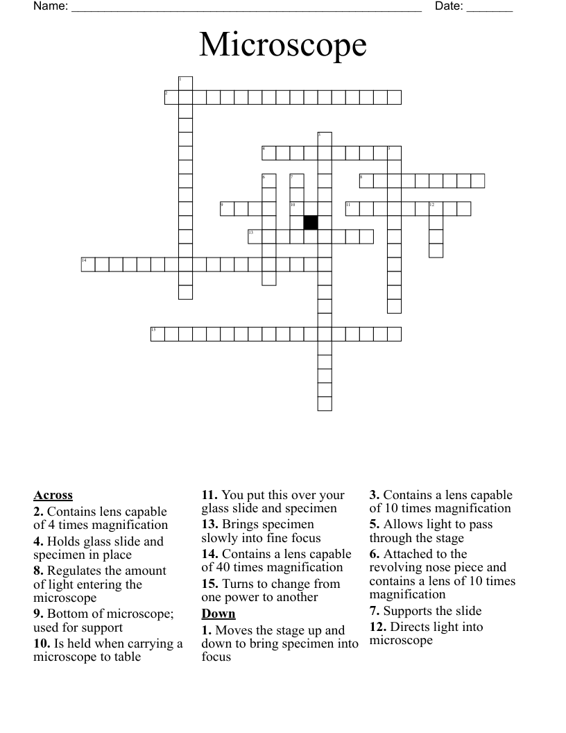 Microscope Crossword