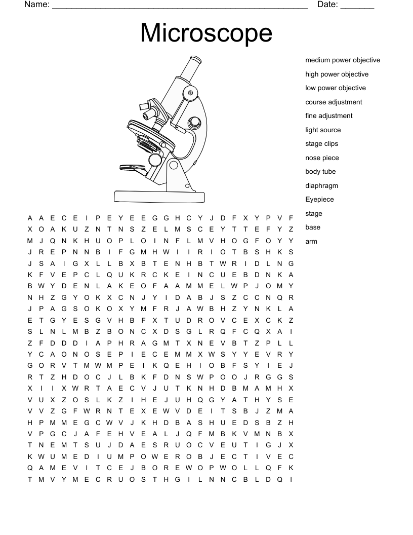 Microscope Word Search