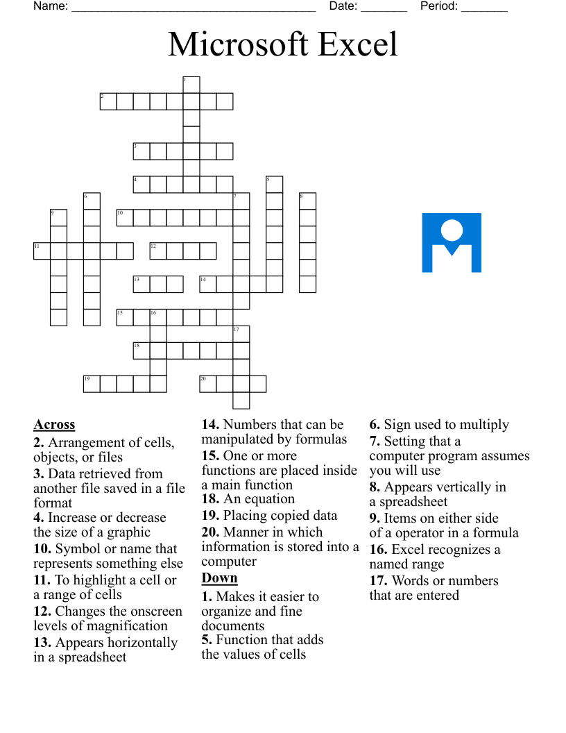Microsoft Excel Crossword