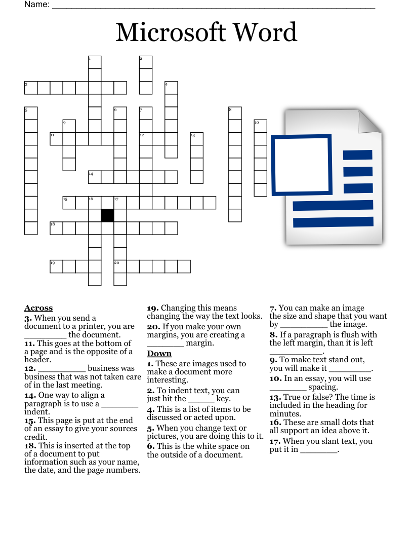 Microsoft Word Crossword